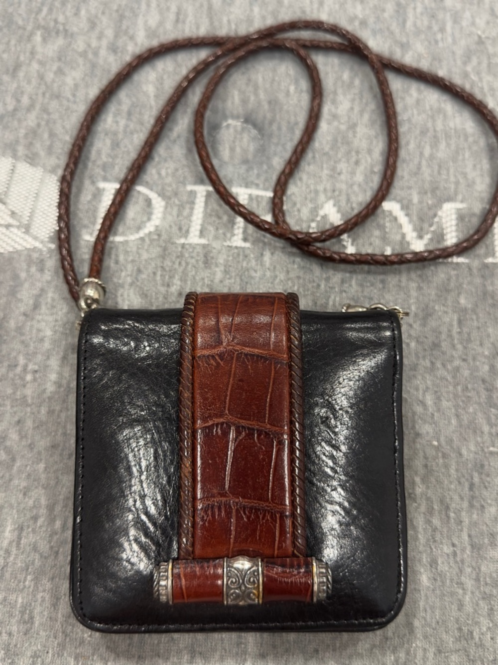 Brighton Black Leather Wallet with Logo Detail